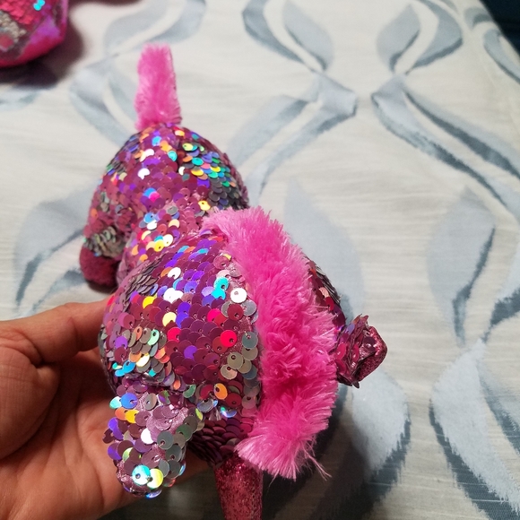 Ty Flippables™ Sparkle Pink Sequin Unicorn, Regula - Picture 6 of 11
